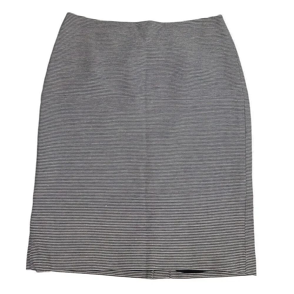 Talbots Woman's Striped Pencil Skirt size 6 Navy Cream